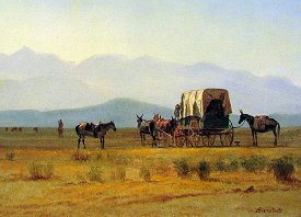 Albert Bierstadt: Surveyor's Wagon in the Rockies, um 1859